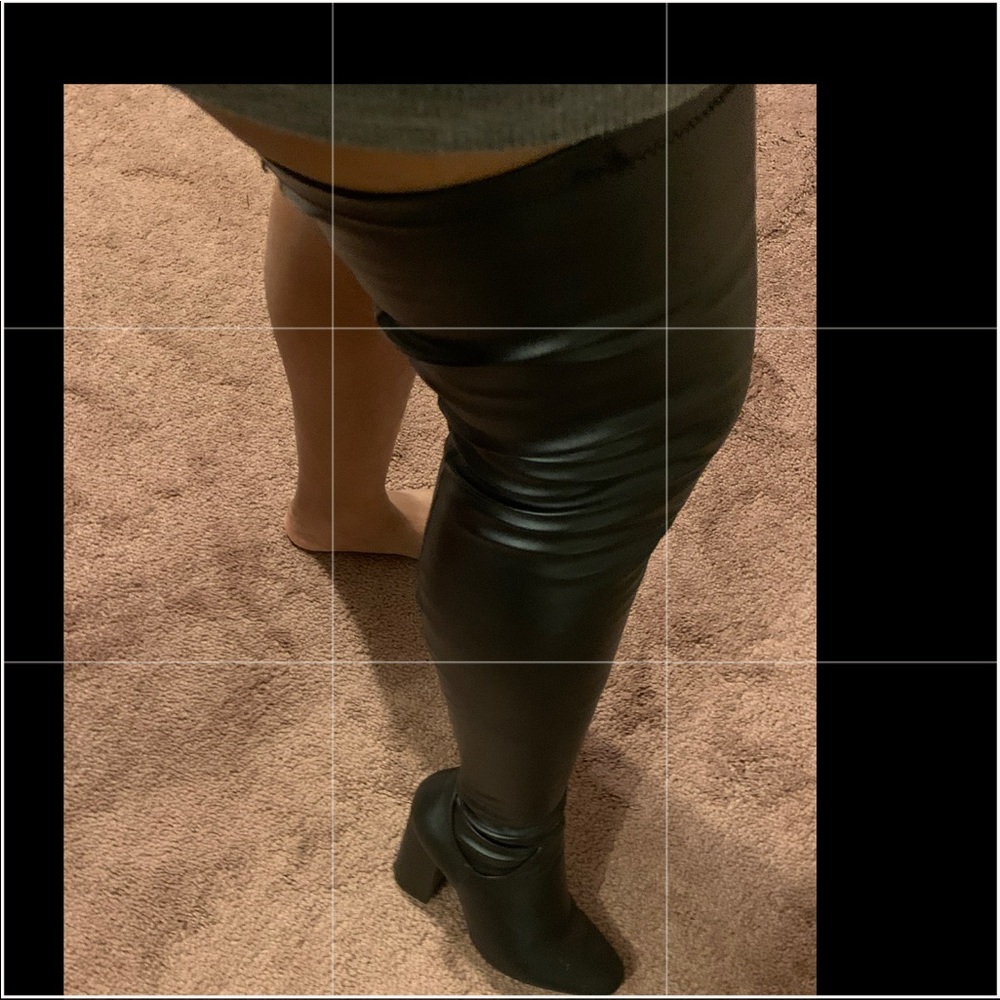Leather super thigh high boots